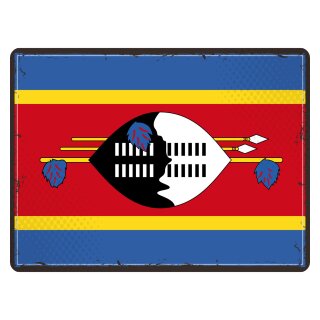 Blechschild "Flagge Eswatini Retro" 40 x 30 cm Dekoschild Länderflagge