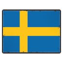 Blechschild "Flagge Schweden Retro" 40 x 30 cm...