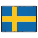 Blechschild "Flagge Schweden Retro" 40 x 30 cm...