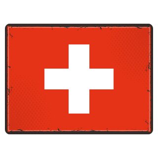 Blechschild "Flagge Schweiz Retro" 40 x 30 cm Dekoschild Nationalflaggen