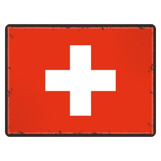 Blechschild "Flagge Schweiz Retro" 40 x 30 cm Dekoschild Nationalflaggen