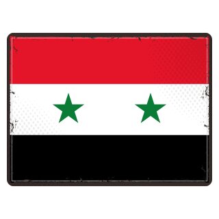 Blechschild "Flagge Syrien Retro" 40 x 30 cm Dekoschild Länderfahnen