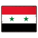 Blechschild "Flagge Syrien Retro" 40 x 30 cm...