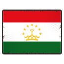 Blechschild "Flagge Tadschikistan Retro" 40 x...