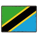 Blechschild "Flagge Tansania Retro" 40 x 30 cm...