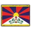 Blechschild "Flagge Tibet Retro" 40 x 30 cm...