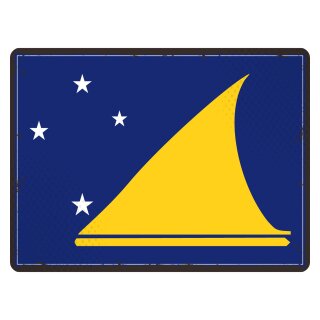 Blechschild "Flagge Tokelau Retro" 40 x 30 cm Dekoschild Fahnen