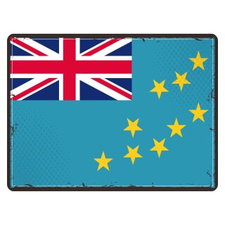 Blechschild "Flagge Tuvalu Retro" 40 x 30 cm Dekoschild Nationalflaggen