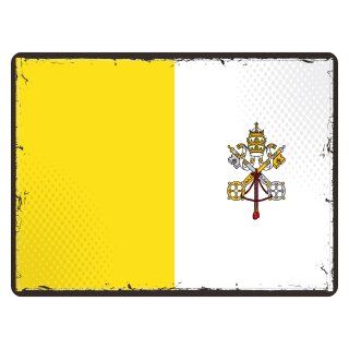 Blechschild "Flagge Vatikanstadt Retro" 40 x 30 cm Dekoschild Fahnen