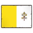 Blechschild "Flagge Vatikanstadt Retro" 40 x 30...