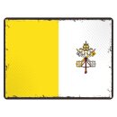 Blechschild "Flagge Vatikanstadt Retro" 40 x 30...