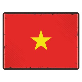 Blechschild "Flagge Vietnams Retro" 40 x 30 cm Dekoschild Länderfahnen