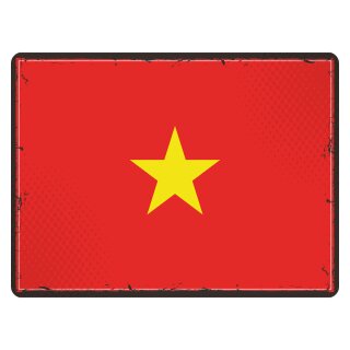 Blechschild "Flagge Vietnams Retro" 40 x 30 cm Dekoschild Länderfahnen