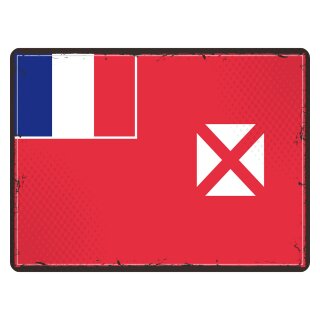Blechschild "Flagge Wallis und Futuna Retro" 40 x 30 cm Dekoschild Länderflagge