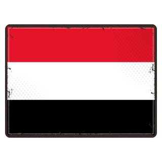 Blechschild "Flagge Jemen Retro" 40 x 30 cm Dekoschild Fahnen