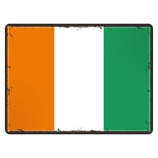 Blechschild "Flagge Elfenbeinküste Retro" 40 x 30 cm Dekoschild Nationalflaggen