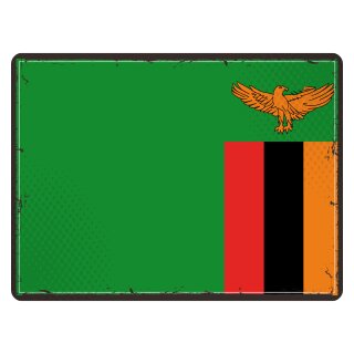 Blechschild "Flagge Sambia Retro" 40 x 30 cm Dekoschild Länderfahnen