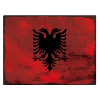 Blechschild "Flagge Albanien Rusty Look" 40 x 30 cm Dekoschild Fahnen