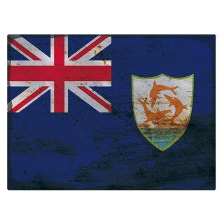 Blechschild "Flagge Anguilla Rusty Look" 40 x 30 cm Dekoschild Nationalflaggen