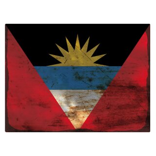 Blechschild "Flagge Antigua und Barbuda Rusty Look" 40 x 30 cm Dekoschild Länderfahnen