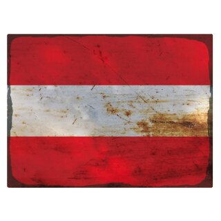 Blechschild "Flagge Österreich Rusty Look" 40 x 30 cm Dekoschild Nationalflaggen