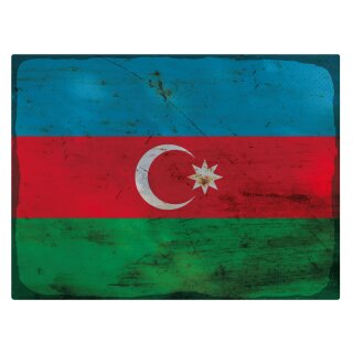 Blechschild "Flagge Aserbaidschan Rusty Look" 40 x 30 cm Dekoschild Länderfahnen