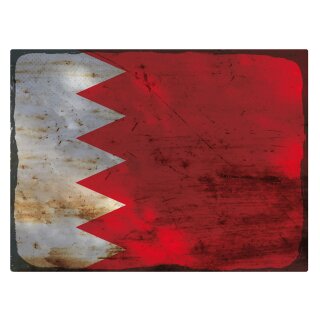 Blechschild "Flagge Bahrain Rusty Look" 40 x 30 cm Dekoschild Bahrain Flagge