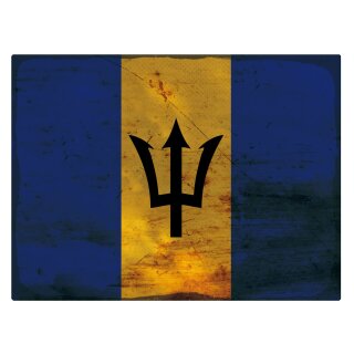 Blechschild "Flagge Barbados Rusty Look" 40 x 30 cm Dekoschild Fahnen