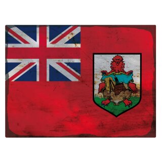Blechschild "Flagge Bermuda Rusty Look" 40 x 30 cm Dekoschild Fahnen