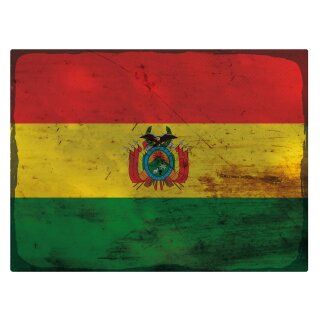 Blechschild "Flagge Bolivien Rusty Look" 40 x 30 cm Dekoschild Länderfahnen
