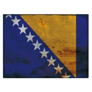 Blechschild "Flagge Bosnien Herzegowina Rusty Look" 40 x 30 cm Dekoschild Bosnien Herzegowina Flagge