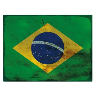 Blechschild "Flagge Brasilien Rusty Look" 40 x 30 cm Dekoschild Fahnen