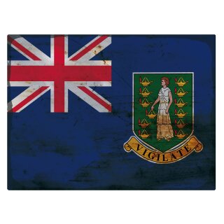 Blechschild "Flagge Britische Jungferninseln Rusty Look" 40 x 30 cm Dekoschild Nationalflaggen