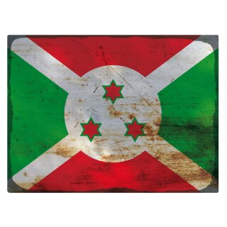 Blechschild "Flagge Burundi Rusty Look" 40 x 30 cm Dekoschild Fahnen