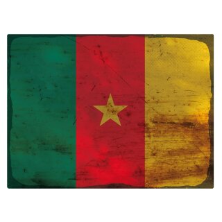 Blechschild "Flagge Kamerun Rusty Look" 40 x 30 cm Dekoschild Länderfahnen