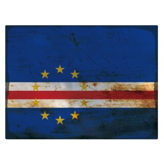 Blechschild "Flagge Kap Verde Rusty Look" 40 x 30 cm Dekoschild Länderflagge