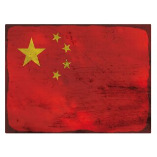 Blechschild "Flagge China Rusty Look" 40 x 30 cm Dekoschild Länderflagge