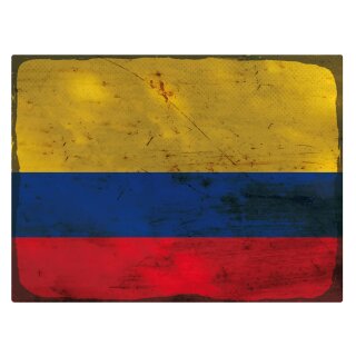 Blechschild "Flagge Kolumbien Rusty Look" 40 x 30 cm Dekoschild Länderfahnen