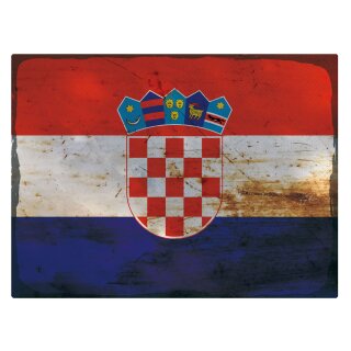 Blechschild "Flagge Kroatien Rusty Look" 40 x 30 cm Dekoschild Länderfahnen