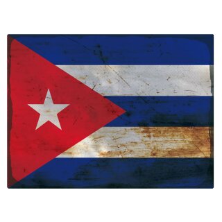 Blechschild "Flagge Kuba Rusty Look" 40 x 30 cm Dekoschild Kuba Flagge
