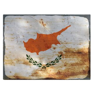 Blechschild "Flagge Zypern Rusty Look" 40 x 30 cm Dekoschild Länderflagge