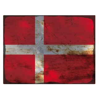 Blechschild "Flagge Dänemark Rusty Look" 40 x 30 cm Dekoschild Länderfahnen