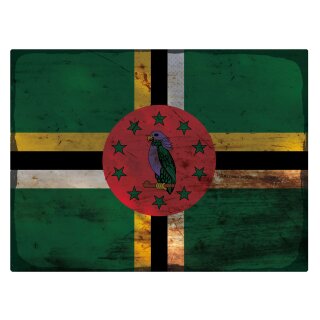 Blechschild "Flagge Dominica Rusty Look" 40 x 30 cm Dekoschild Länderflagge