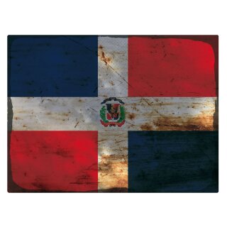 Blechschild "Flagge Dominikanischen Republik Rusty Look" 40 x 30 cm Dekoschild Fahnen