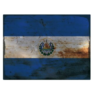 Blechschild "Flagge El Salvador Rusty Look" 40 x 30 cm Dekoschild Länderflagge