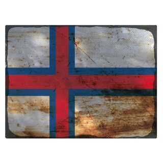 Blechschild "Flagge Färöer Rusty Look" 40 x 30 cm Dekoschild Nationalflaggen