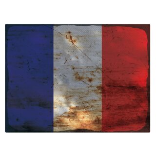 Blechschild "Flagge Frankreich Rusty Look" 40 x 30 cm Dekoschild Länderflagge