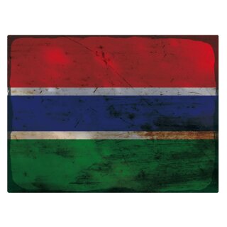Blechschild "Flagge Gambia Rusty Look" 40 x 30 cm Dekoschild Länderfahnen