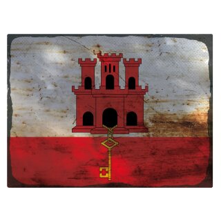 Blechschild "Flagge Gibraltar Rusty Look" 40 x 30 cm Dekoschild Nationalflaggen