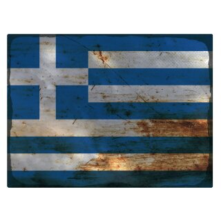 Blechschild "Flagge Griechenland Rusty Look" 40 x 30 cm Dekoschild Länderfahnen
